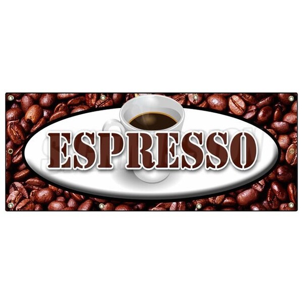 ESPRESSO BANNER SIGN coffee shop cafe beans cappuccino hot bar latte